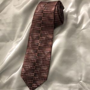 Fratello handmade pink tie with black accents